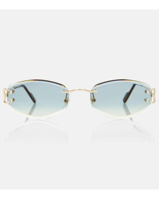 Cartier Blue Signature C Oval Sunglasses
