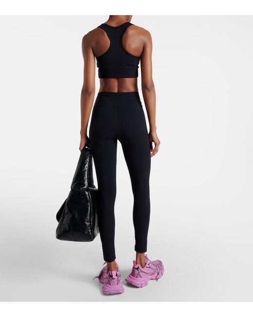 Balenciaga Blue Activewear Logo Leggings