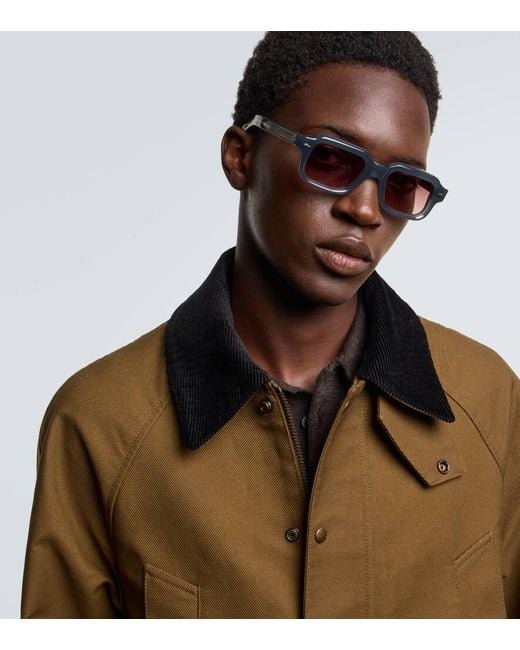 Jacques Marie Mage Brown Sandro Rectangular Sunglasses for men