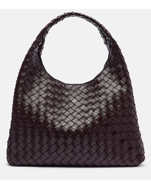 Bottega Veneta Gray Campana Large Leather Shoulder Bag