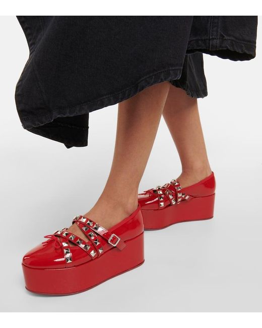 X Repetto zapatos planos con plataforma Noir Kei Ninomiya de color Red