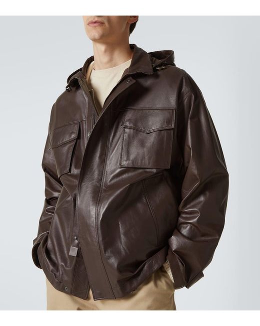 Tod's Brown Leather Jacket for men