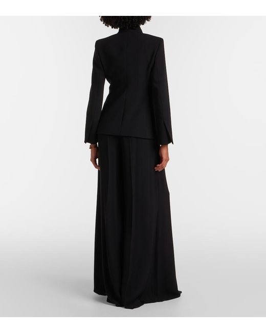 Max Mara Black Elegante Cady Wide-Leg Pants