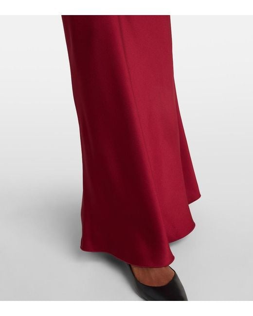 Max Mara Red Baia Cotton Satin Maxi Dress