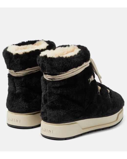 Amiri Black Malibu Hi Faux Shearling Boots