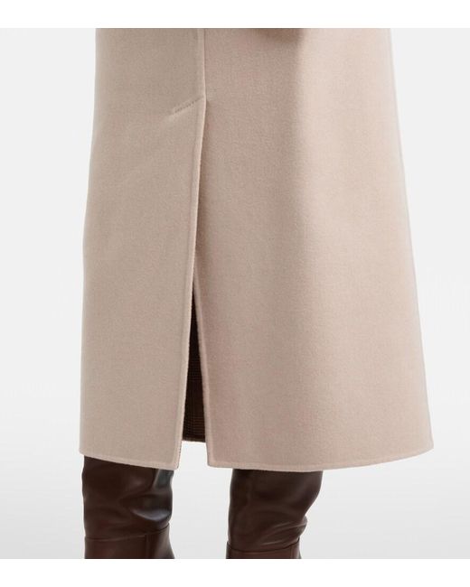 Max Mara Natural Zuppa Wool And Cashmere Wrap Skirt