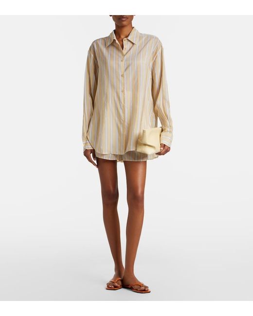 Frankie Shop Natural Peri Striped Twill Shirt
