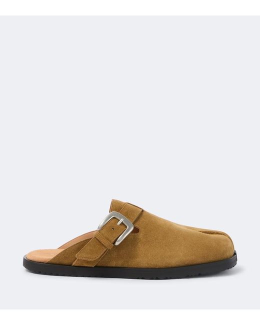 Maison Margiela Brown Tabi Suede Mules for men