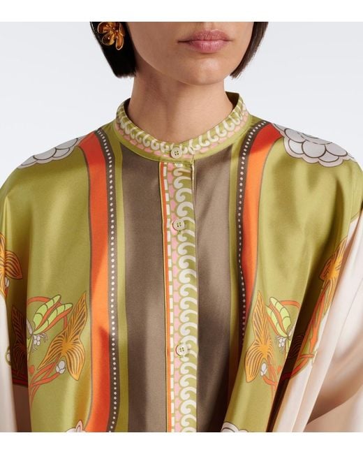 LaDoubleJ Metallic Foulard Printed Silk Twill Shirt