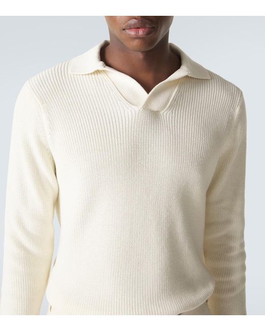 Thom Sweeney White Cotton Polo Shirt for men
