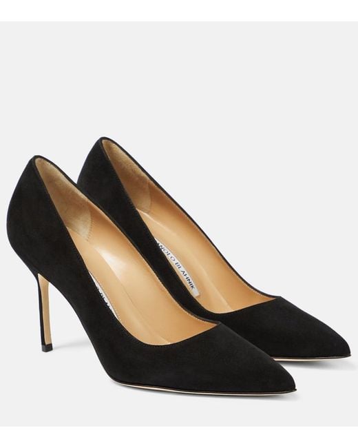 Manolo Blahnik Black Bb 90 Suede Pumps
