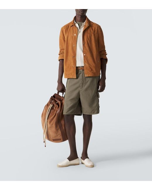 Brunello Cucinelli Brown Suede Jacket for men