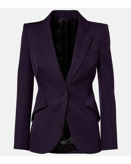 McQueen Blue Wool Blazer