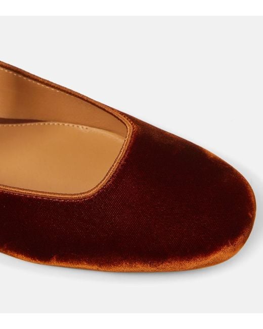 Tod's Brown Velvet Mary Jane Flats