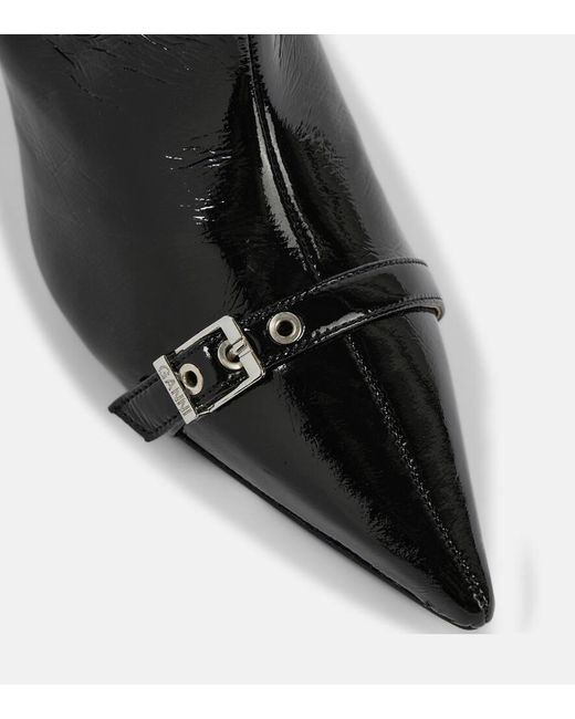 【GANNI】Synthetic Naplack Boots Black Black Feminine Buckle Naplack Boots | GANNI US