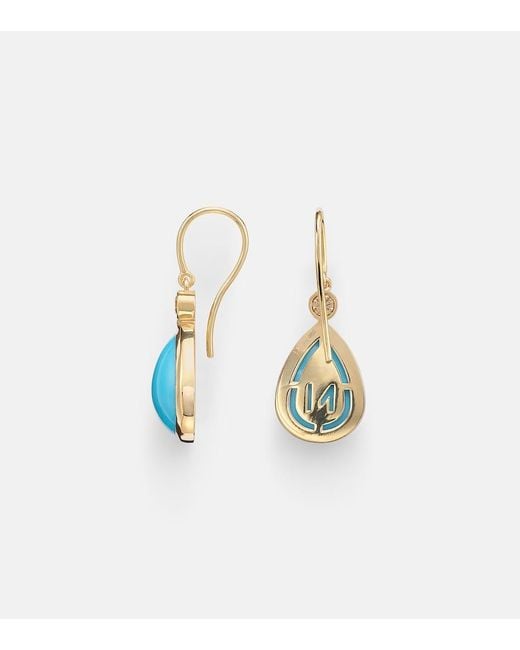 Ileana Makri Blue 14Kt Drop Earrings With And Diamonds
