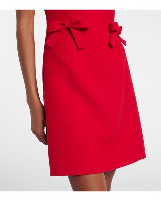 Valentino Red Crepe Couture Bow-Detail Minidress