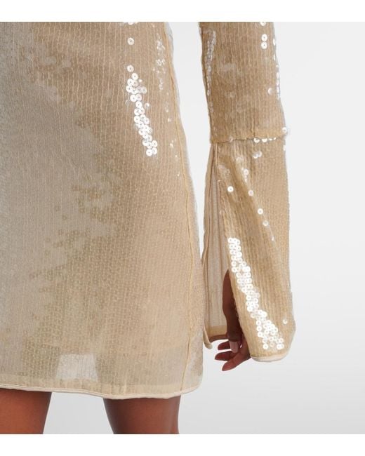 Oseree Natural Marylin O Sequined Minidress