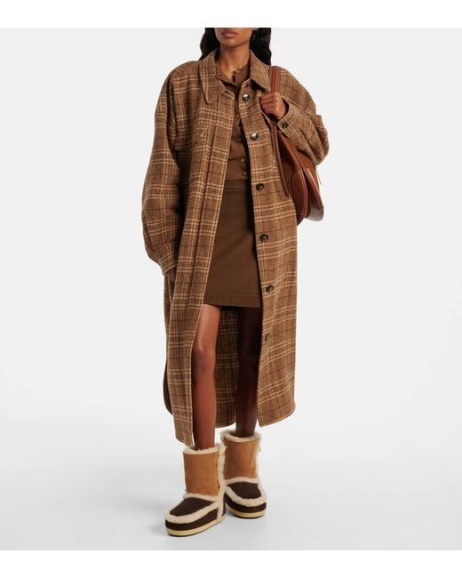Moon Boot Brown Ankle Boots Evax Aus Veloursleder Mit Shearling