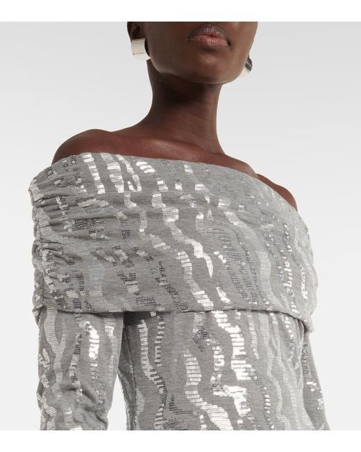 Robe Midi A Sequins ROTATE BIRGER CHRISTENSEN en coloris Gray