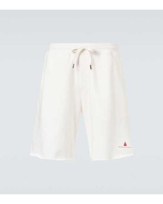 Shorts En Jersey De Mezcla De Algodon Brunello Cucinelli de hombre de color White