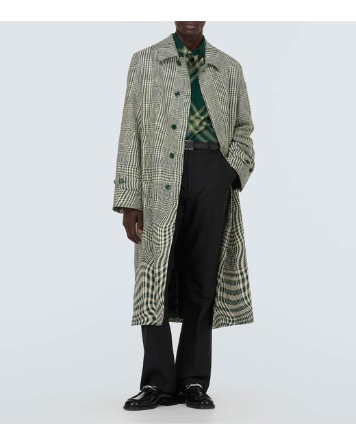 Burberry Carcoat aus einem Seidengemisch in Green für Herren