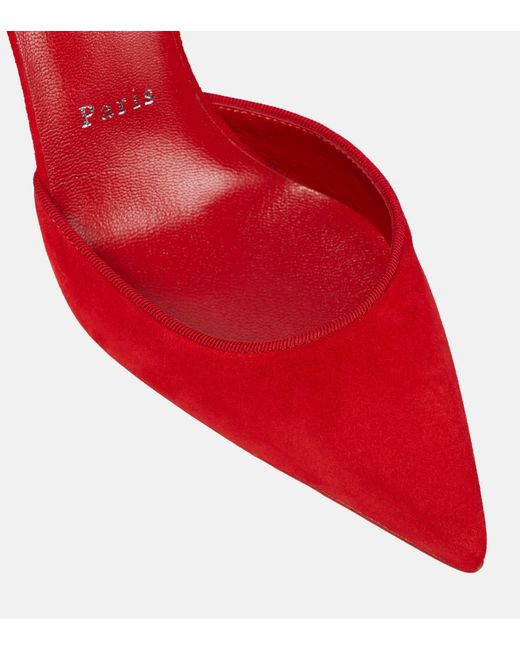 Red suede deals louboutin pumps