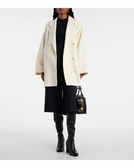 Max Mara White Orma Double-Breasted Wool And Cashmere Jacket