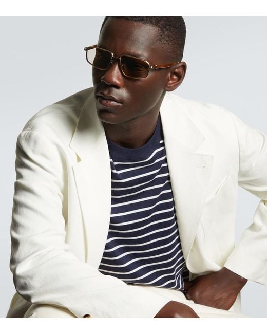Brunello Cucinelli Brown Jarama Rectangular Sunglasses for men