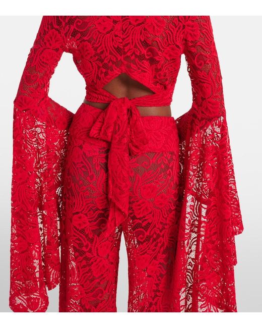 Alexandra Miro Red Talia Lace Top