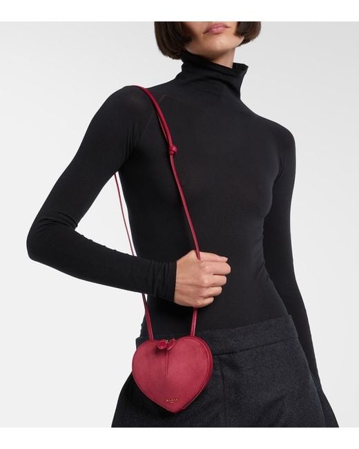 Alaïa Red Le Cour Leather And Suede Crossbody Bag