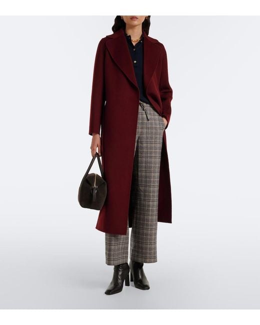 Max Mara Red Wool Wrap Coat