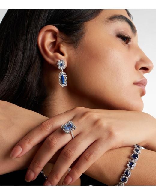 Suzanne Kalan Blue 18Kt Ring With Sapphires And Diamonds