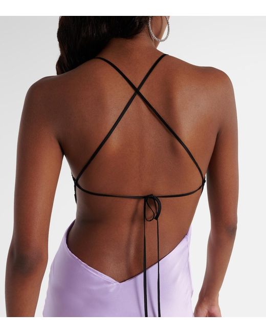 The Sei Purple Bias Midi Dress
