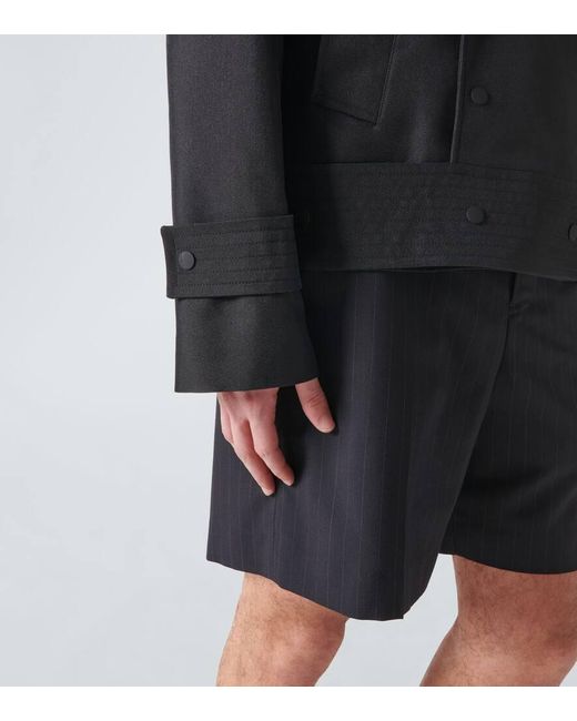 Burberry Cropped-Trenchcoat aus einem Seidengemisch in Black für Herren