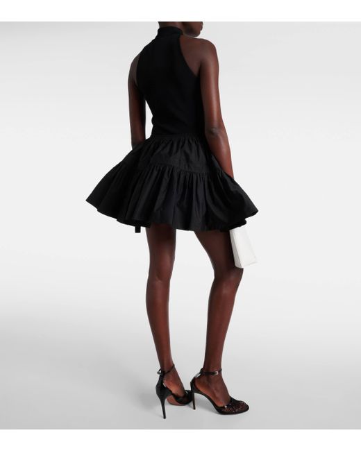 Alaïa Black Deesser Bow-detail Miniskirt