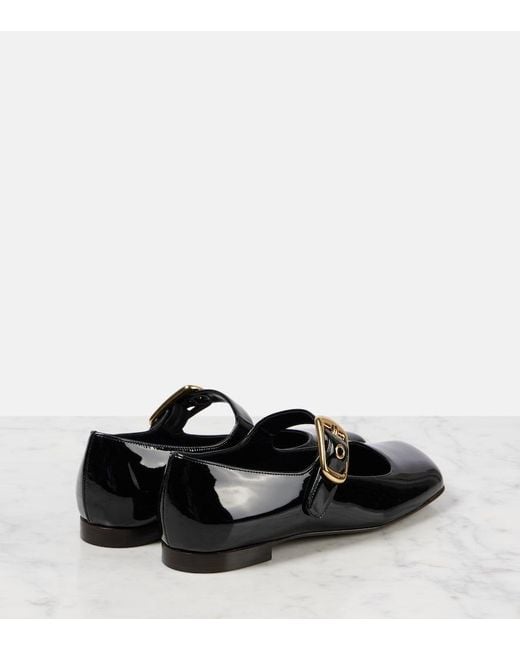 Chloé Black Polly Patent Leather Mary Jane Flats