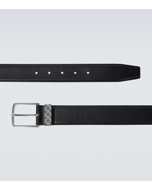 Bottega Veneta Black Leather Belt for men