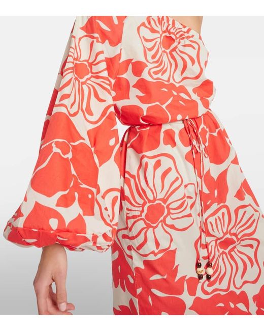 Vestido largo Amorosa de algodon floral Faithfull The Brand de color Red