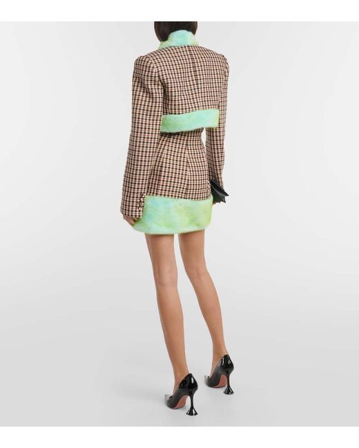 Area Green Cropped Wool And Cotton Jacket