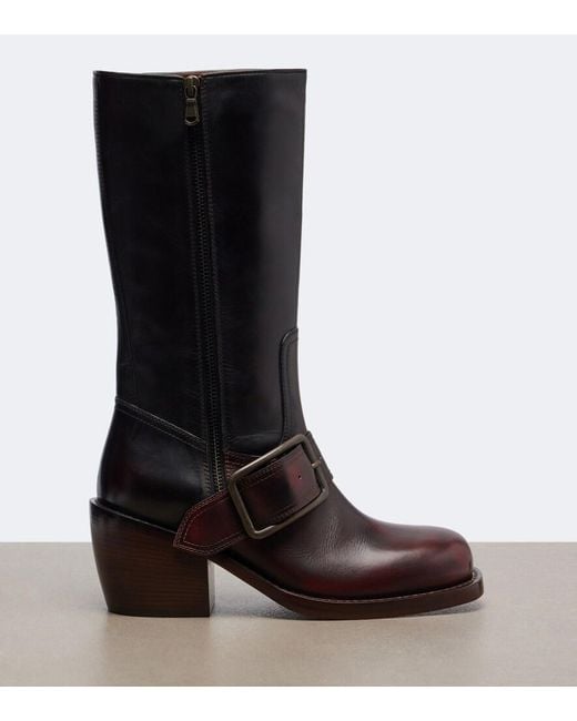 Dries Van Noten Brown Leather Biker Boots