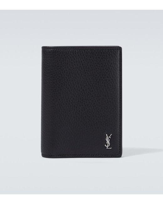 Saint Laurent Black Cassandre Leather Bifold Wallet for men