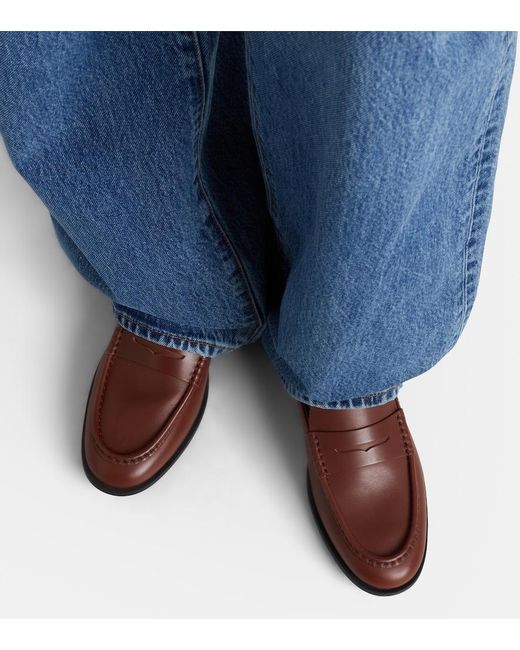 Tod's Brown Gommino Leather Penny Loafers