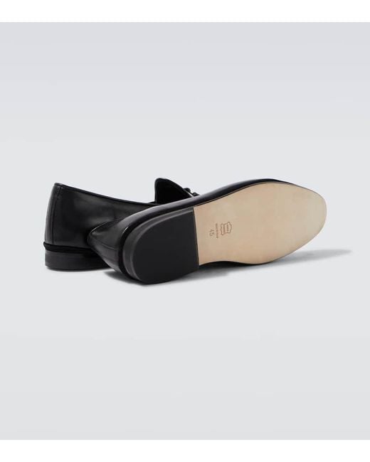 Rubinacci Black Marfy Leather Loafers for men