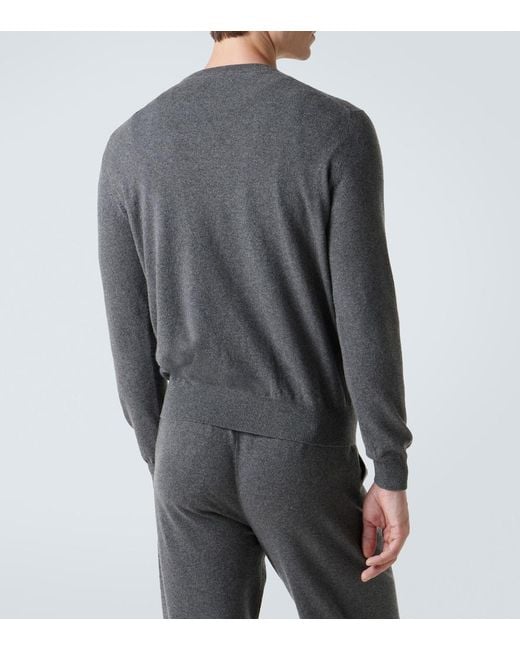 Loro Piana Gray Cashmere Crewneck Sweater for men