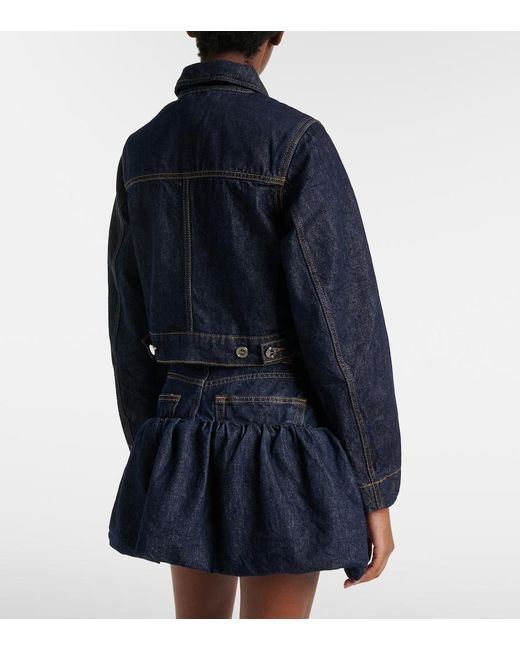 Ganni Blue Cropped Denim Jacket