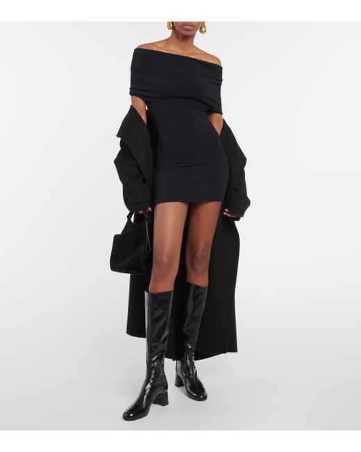 Robe a encolure bardot Wardrobe NYC en coloris Black
