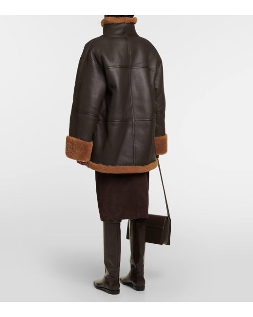 Totême  Black Signature Shearling-lined Leather Jacket