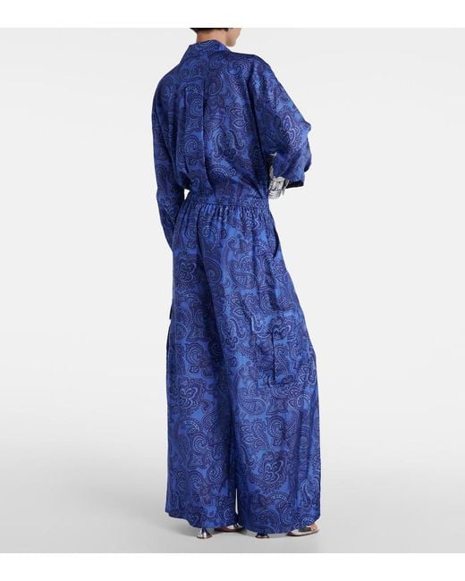 Zimmermann Blue Silk Cargo Pants