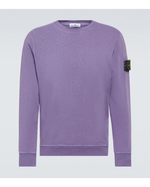 Stone Island Sweatshirt Compass aus Baumwoll-Jersey in Purple für Herren